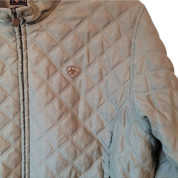 Ariat Women's Sage Green Quilted Chore Jacket Size L - Picture 4 of 7